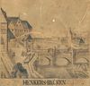 Vignette zur großen Stadtansicht von Johann Conrad Körner von 1755 mit der Henkersbrücke. Die beidseitigen Wehrgängen sind gut erkennbar, ebenso ein eiserner Käfig, der wohl zum „Tunken“ von Übeltätern im Kocher verwendet wurde (StadtA Schwäb. Hall S10/0791)