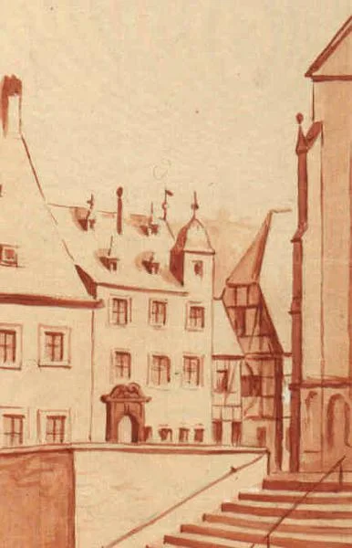 Nachzeichnung eines Gemäldes von J. M. Roscher nach 1735 (StadtA SHA 16/0156)