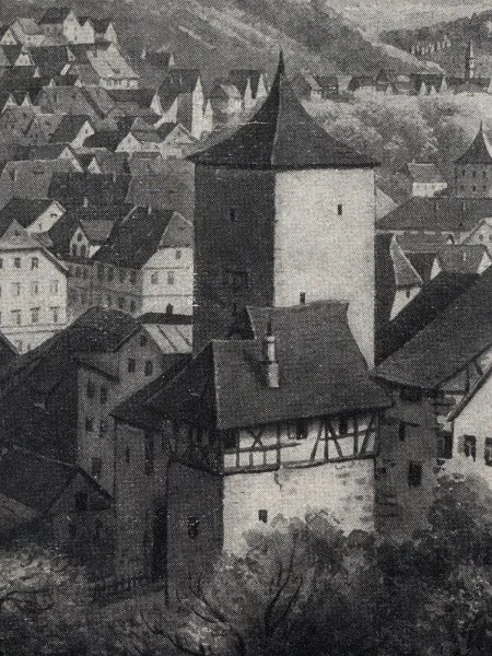 Ausschnitt aus dem Titelblatt einer undatierten Broschüre „Solbad Schwäb. Hall“, nach 1911 (StadtA Schwäb. Hall StA So 9151)