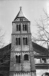 Westturm von Kreuzgang-Areal aus gesehen. Undat., um 1928-1935. Fotograf unbekannt (StadtA Schwäb. Hall DIG 05663, Original: Ivo Lavetti / www.nostalgus.de, alle Rechte vorbehalten)