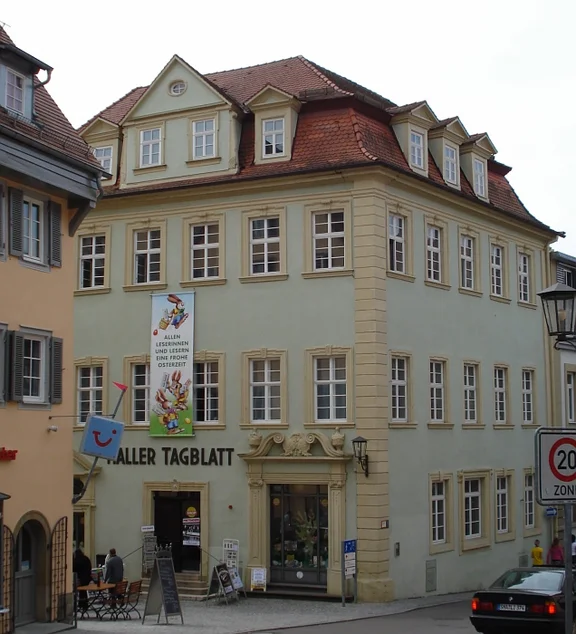 Nordostansicht (zur Haalstraße), April 2009. Foto: Daniel Stihler  (StadtA Schwäb. Hall DIG 01727)