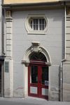 Detail der Fassade zum Spitalbach hin, August 2007. Foto: Dietmar Hencke (StadtA Schwäb. Hall DIG 03866)