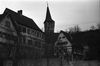 Undatiertes Foto um 1933. links die 1964 abgebrochene „Schauenburg“. Fotograf unbekannt (StadtA Schwäb. Hall DIG 05858, Original: Ivo Lavetti / www.nostalgus.de, alle Rechte vorbehalten)