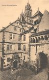 Inneres Tor und Gebsattelbau, Postkarte des Verlags Gebr. Metz, Tübingen, um 1920 (StadtA Schwäb. Hall PK 01581)