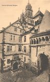 Inneres Tor und Gebsattelbau, Postkarte des Verlags Gebr. Metz, Tübingen, um 1920 (StadtA Schwäb. Hall PK 01581)
