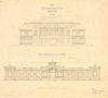 Nicht umgesetzter Entwurf für den Neubau des Solbads (unten) und für einen Umbau des „Alten Solbads“ (oben), 1877 (StadtA Schwäb. Hall S06/P01802)