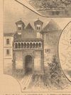 Das innere Tor der Comburg aus einer Sammelansicht mit Haller Sehenswürdigkeiten nach J.G. Franz aus der Zeitschrift „Über Land und Meer“, um 1880 (StadtA Schwäb. Hall S10/2239)