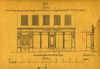 Skizze der Fassade für den geplanten Einbau einer neuen Schaufensterfront im Erdgeschoss, 1885 (Stadt Schwäb. Hall, Baurechtsamt, Bauakten)