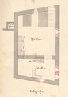 Grundriss des Kellers für den geplanten Einbau einer Metzgerei und Weinwirtschaft durch Carl Canz, 1867 (StadtA Schwäb. Hall 21/1902)