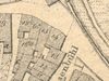Ausschnitt aus dem Primärkataster  von 1827. Das Anwesen hat die Nummer 13 (Bildmitte unten), durch die Schraffierung sieht die Zahl wie eine 18 aus (StadtA Schwäb. Hall S13/0583)