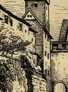 Ausschnitt aus einer Ansicht des Josenturms mit Badtörle aus einem kurz nach 1916 erschienenen Schwäbisch Hall-Prospekt (StadtA SHA StA So 9121)