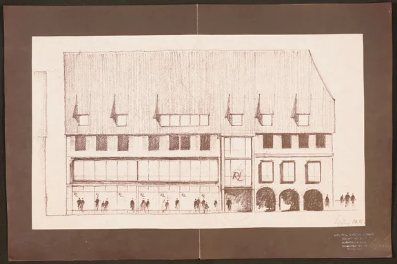 Vorentwurf für nicht umgesetzte Umbaupläne von 1960 (Stadt Schwäb. Hall, Baurechtsamt, Bauakten Neue Straße 29-33)