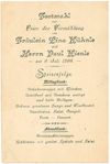Rückseite der Speisekarte zur am 9. Juli 1896 im „Ritter“ gefeierten Hochzeit von Lina Kühnle und Paul Kienle (StadtA Schwäb. Hall S01/2117)