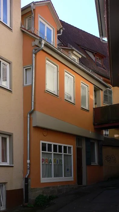 Ansicht aus der Färbergasse, Januar 2008. Foto: Dietmar Hencke (StadtA SHA Server Häuserlexikon)