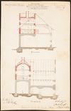 Schnittzeichnungen der doppelten Malzdarre, 1875 (Stadt Schwäb. Hall, Baurechtsamt, Bauakten Neustetterstraße 20)