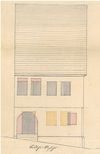 Seitenansicht zu Umbauarbeiten am Haus, 1871 (StadtA SHA FS 27/0449)