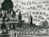 Ausschnitt aus der Ansicht der Stadt nach dem Brand von 1728. Kupferstich von A. Nunzer nach J. P. Meyer (StadtA SHA FS 36334)