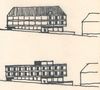 Zwei Entwurfsskizzen von 1962 für ein auf dem Grundstück geplantes, aber nicht verwirklichtes Hotel oder Altenheim (StadtA Schwäb. Hall 27/0316)