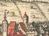 Ausschnitt aus der 1747 als Beigabe zu den „Uffenheimischen Nebenstunden“ von J. J.  Enderes in Schwabach veröffentlichten Stadtansicht (StadtA SHA Alte Dr./271)