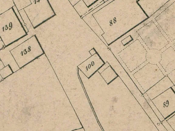 Ausschnitt aus dem Primärkataster von 1827 (Nr. 100) (StadtA Schwäb. Hall S13/842)
