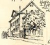 Federzeichnung des Hauses in einem Brief an den dort wohnenden Lehrer Dr. Otto Weller, 1935 (StadtA Schwäb. Hall R102/081)