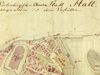 Ausschnitt aus dem Stadtplan von 1816. Noch sind beide Tore vorhanden (StadtA Schwäb. Hall 16/0069)
