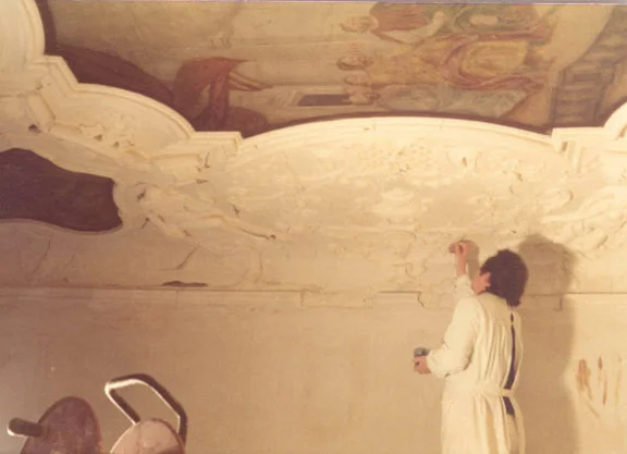 Restaurierung der barocken Freskomalereien, 1976 (Stadt Schwäbisch Hall, Baurechtsamt, Bauakten Am Markt 12)