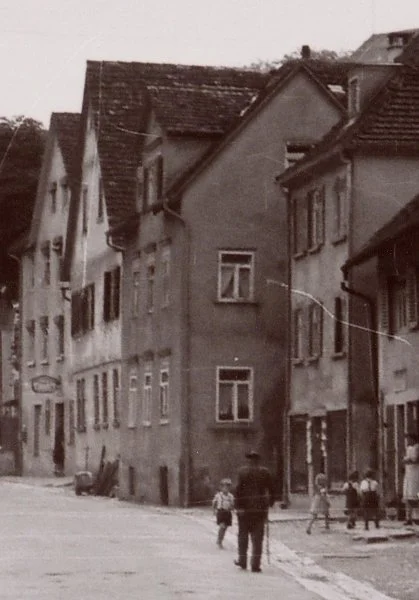 Ausschnitt aus einem Bild vermutlich aus den 1930er Jahren. Foto: Prof. Adolf Schuhmacher (StadtA Schwäb. Hall FS 49807)