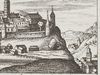 Ausschnitt aus einer Ansicht der Comburg auf einem Kupferstich aus Daniel Meisners „Thesaurus philopoliticus“, Frankfurt 1623 (StadtA Schwäb. Hall S10/1118)