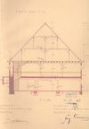 Querschnitt für den Einbau einer Garage durch Robert Ost, 1928 (StadtA SHA 27/0012)