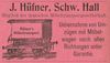 Separate Anzeige von 1901 für Johann Hüfners zweites gewerbliches Standbein, den Möbeltransport, aus: W. Burkhardt (Bearb.): Adreß- und Geschäfts-Handbuch der Oberamtsstadt Schwäbisch Hall, Schwäbisch Hall 1901, Inseratenanhang, S. 24 (StadtA Schwäb. Hall Bibl. 2947)