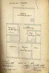 Grundriss des Dachstocks für einen Teilungsplan zwischen den Hausbesitzern Karl Bauer und Friedrich Mayer, 1889 (StadtA Schwäb. Hall 19/1053, Beil. 8)