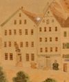 Ausschnitt aus einer farbigen Zeichnung des 19. Jahrhunderts (rechts) (StadtA Schwäb. Hall FS 07680)