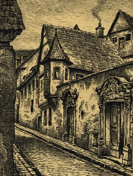 Druck nach einer weiteren Zeichnung von Gustav Schlipf, um 1920 (StadtA SHA DIG 05138)