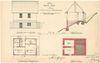 Grundrisse, Ansicht und Schnittzeichnung des „Wohnhäuschens“ von 1883 (StadtA Schwäb. Hall 27/561)