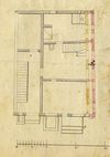 Grundriss des Erdgeschosses für die geplante Erweiterung durch Werkmeister Lorenz Holch, 1862 (StadtA SHA  19/1068, S. 768)