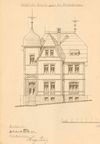 Ansicht der Westseite (Straßenseite) aus den Plänen für den Neubau, 1903 (StadtA Schwäb. Hall 27/528).