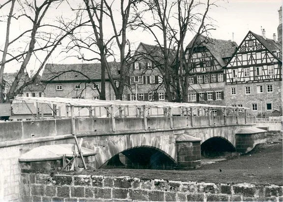 Renovierung, 1973. Foto: Hans Kubach (StadtA Schwäb. Hall FS 02586)