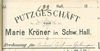 Briefkopf des „Putzgeschäfts“ der Marie Kröner von 1891 (StadtA Schwäb. Hall 61/1005)