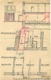 Plan zu einem erneuten Umbau des Erdgeschosses von 1916, wo unter anderem ein gegen die Ladenräume abgeschlossener Hausflur eingebaut werden sollte (Stadt Schwäbisch Hall, Baurechtsamt, Bauakten Am Markt 10)