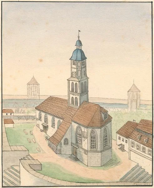 Zeichnung von Peter Koch nach einer älteren Vorlage, 1878 (StadtA SHA S10/338)