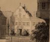 Ausschnitt aus einer Ansicht von Rathaus und Marktplatz, Lithographie nach Vorlage von Gustav Herdtle, um 1850-1860 (StadtA Schwäb. Hall S10/2345)