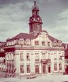 Frühes Farbfoto des Rathauses, vermutlich von 1943 (StadtA Schwäb. Hall FS 22539)