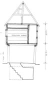 Querschnitt im ursprünglichen Bauzustand. Plan: Albrecht Bedal (StadtA Schwäb. Hall DIG 00052)