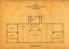 Grundriss des Obergeschosses aus den Bauplänen von Stadtbaumeister Christoph Kolb, 1887. Hier befanden sich eine Zweizimmerwohnung für die Leiterin (links) und eine Kammer für die „Hilfslehrerin“ (rechts) (StadtA SHA H02/4469)
