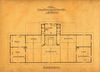 Grundriss des Obergeschosses aus den Bauplänen von Stadtbaumeister Christoph Kolb, 1887. Hier befanden sich eine Zweizimmerwohnung für die Leiterin (links) und eine Kammer für die „Hilfslehrerin“ (rechts) (StadtA SHA H02/4469)