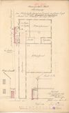 Lageplan zu einem seitlichen Abort-Anbau an das Wirtschaftsgebäude, 1887 (Baurechtsamt SHA, Bauakten Langer Graben 13 und 13/1)