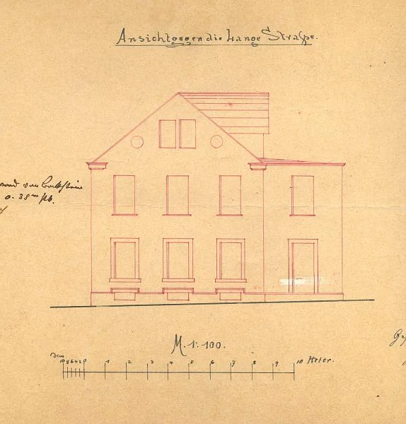 Ansicht des geplanten Neubaus, 1888 (Baurechtsamt SHA)