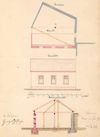 Grundriss, Schnitt und Ansicht zur Erweiterung der Remise, 1873 (StadtA SHA 27/0015)